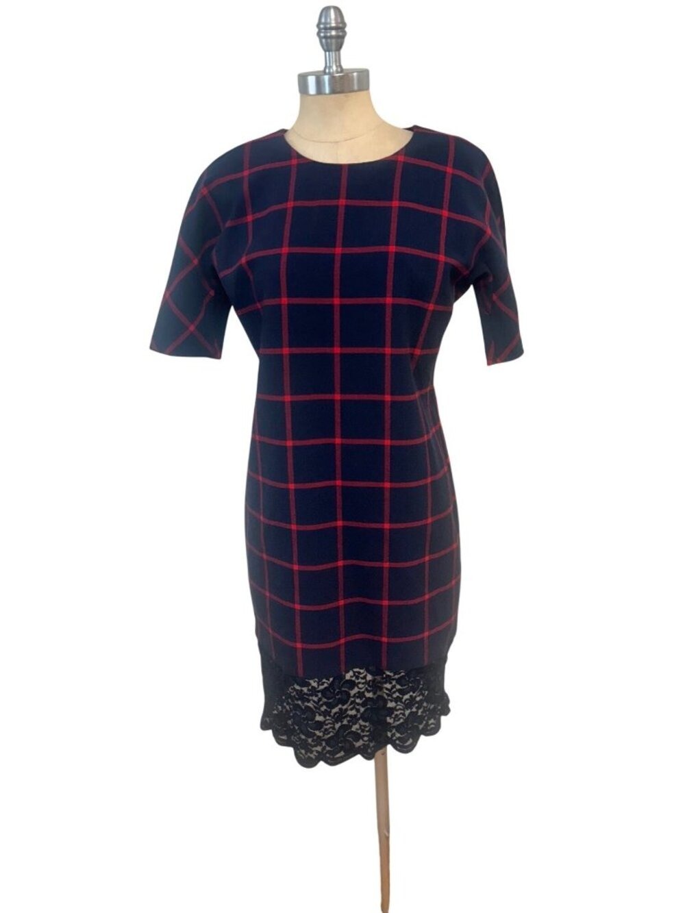 Michael Kors MacIntosh Dress Woman's size 6 Blue Plaid